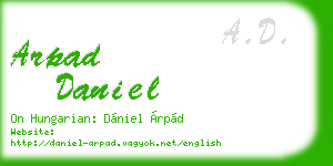 arpad daniel business card